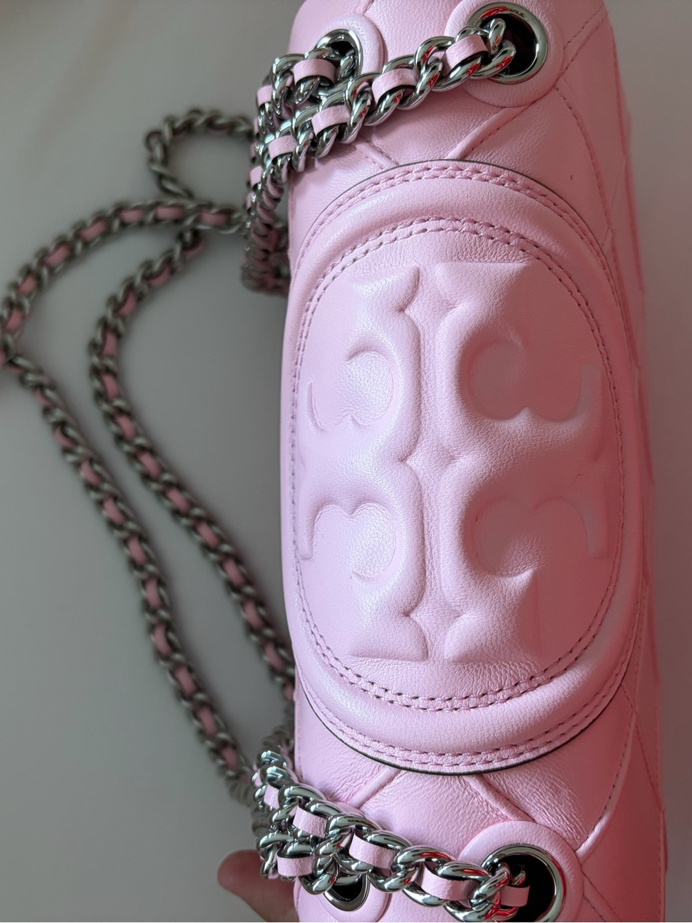 Quilted Pink Chain Shoulder Bag - Women - Picture 8 of 8